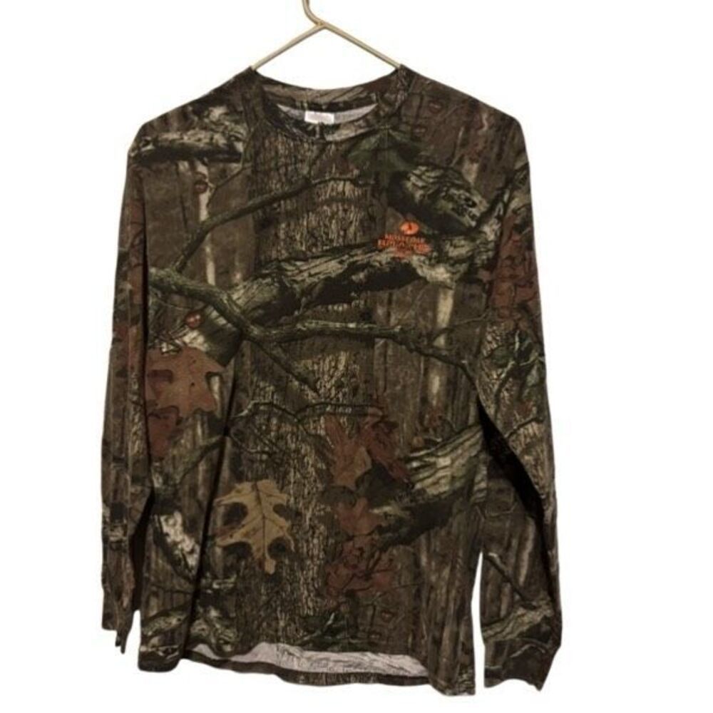 Mossy Oak Men's Long Sleeve Camo Shirt – Brown Green Black